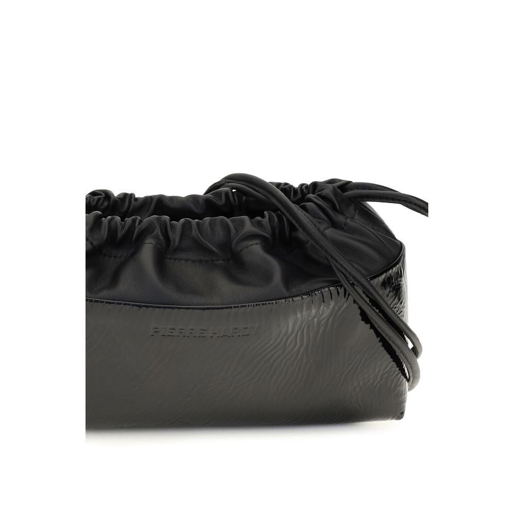 Pierre Hardy Bos Taurus Calf Leather Shoulder Drawstring Clutch Bag - Black