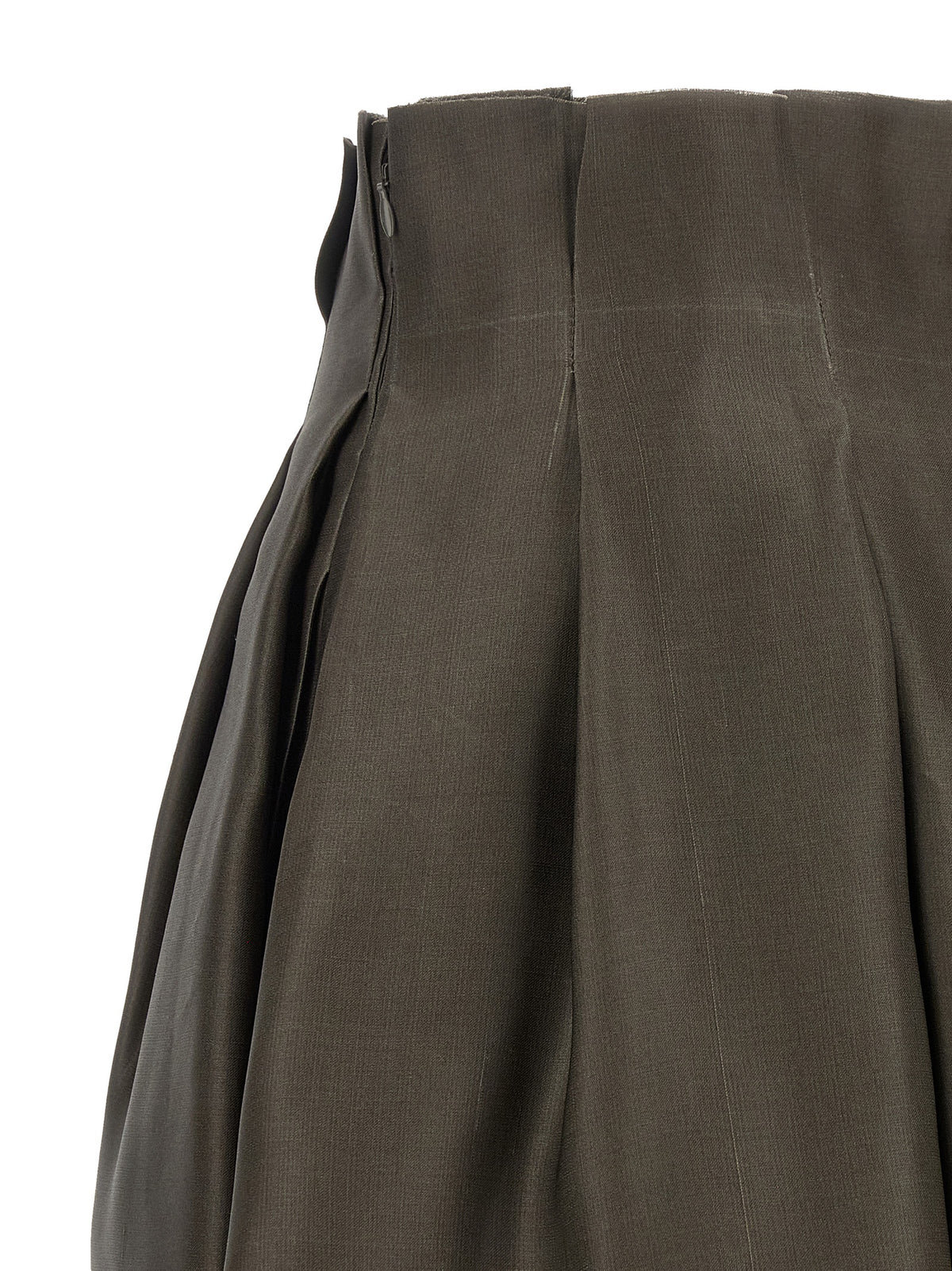 Khaite Women's Flared Asymmetrical Low Rise Silk Skirt - Brown