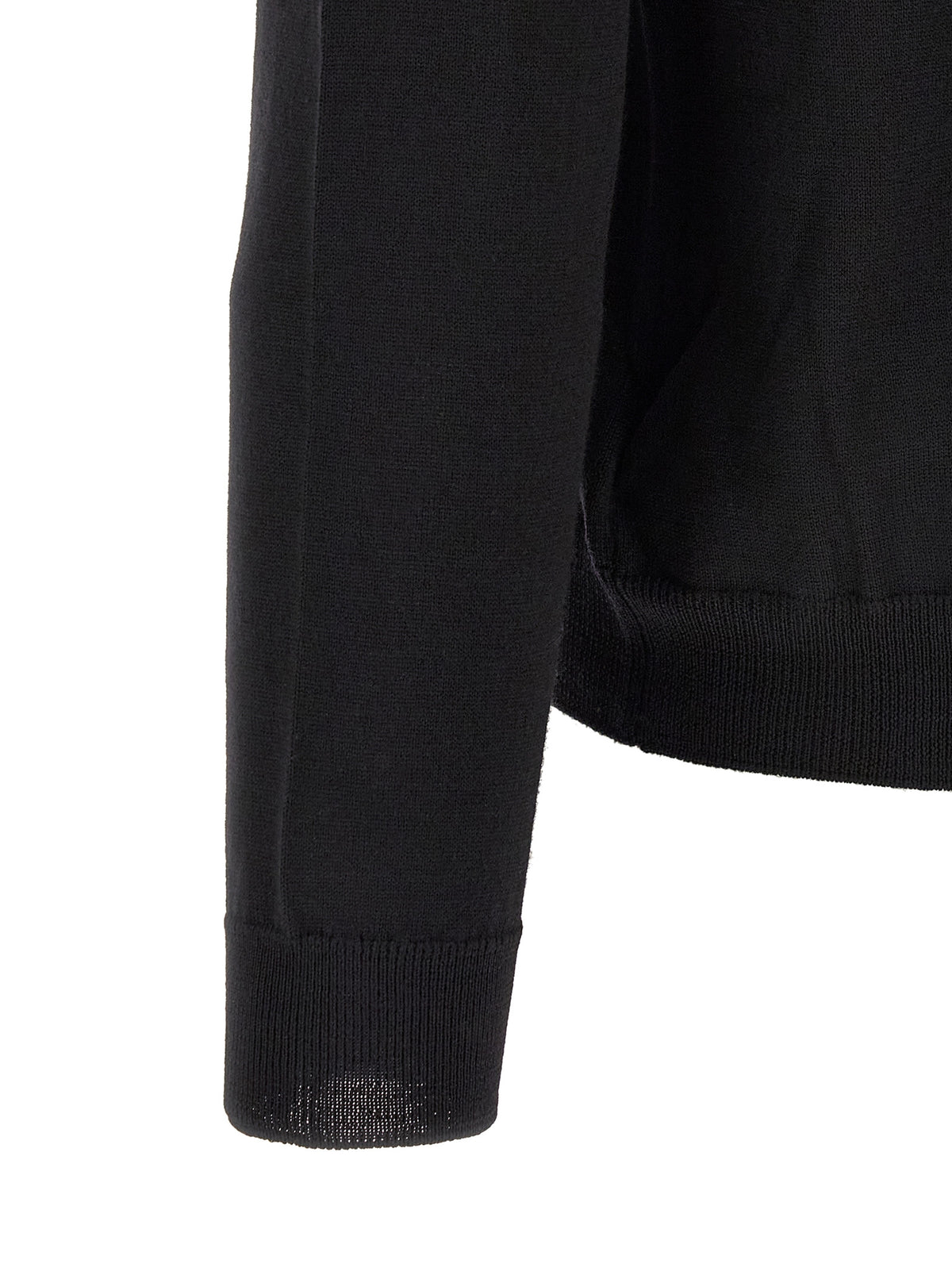 Cardigan by ZANONE for men in virgin wool black showcases a captivating silhouette, artfully detailed with a captivating and for a truly sophisticated captivating look.