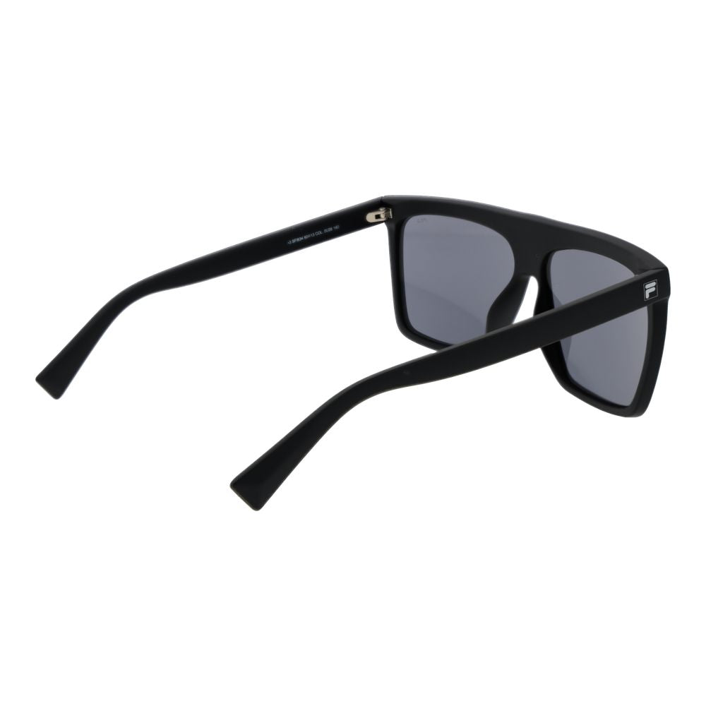 Sunglasses by Fila for men in plastic black showcases a ethereal silhouette, featuring black coloured frame full-rim square frame design with non-polarized category-3-dark-tint lens for a ethereal finish.