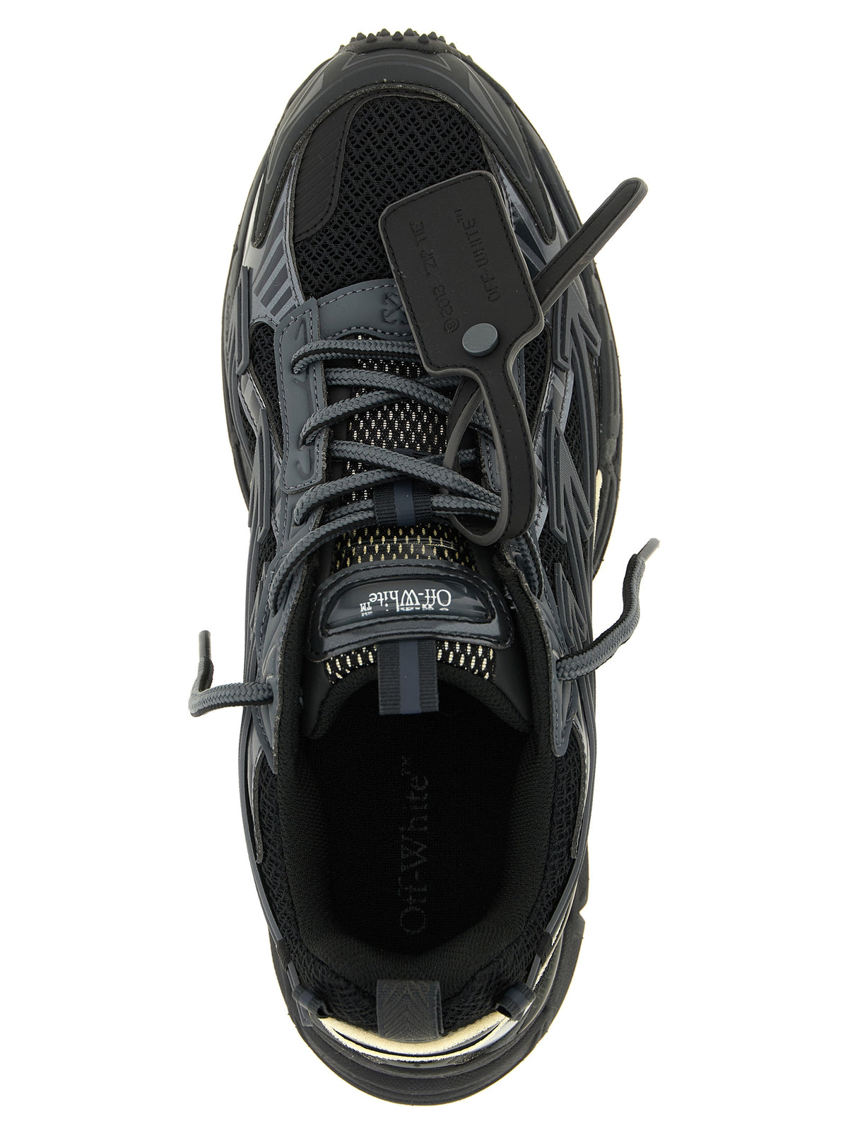 Off-White Men's Athletic Polyamide Polyethylene & Polyurethane Sneakers - Black Gold White Signature