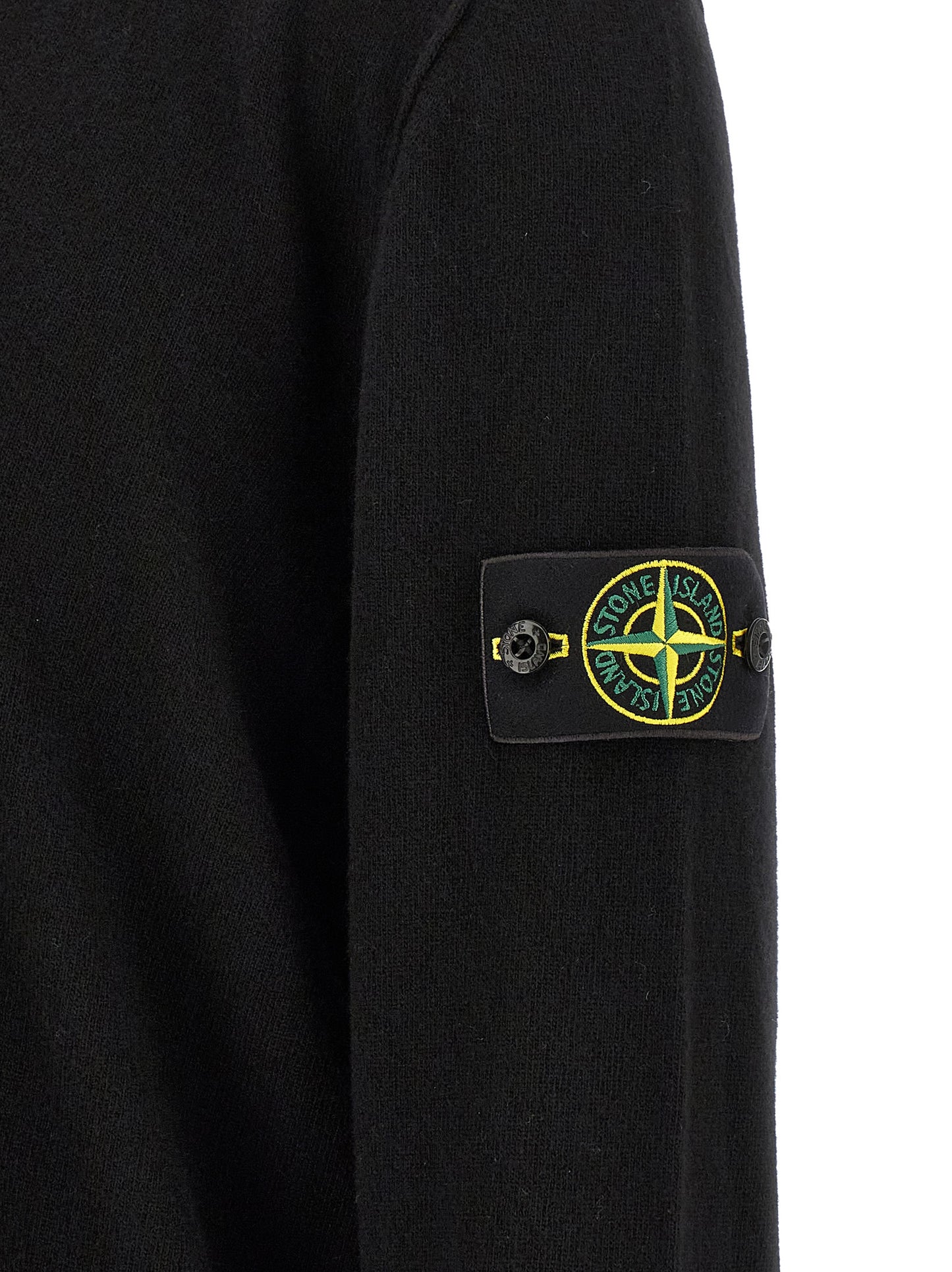 Stone Island Black Virgin Wool Cardigan