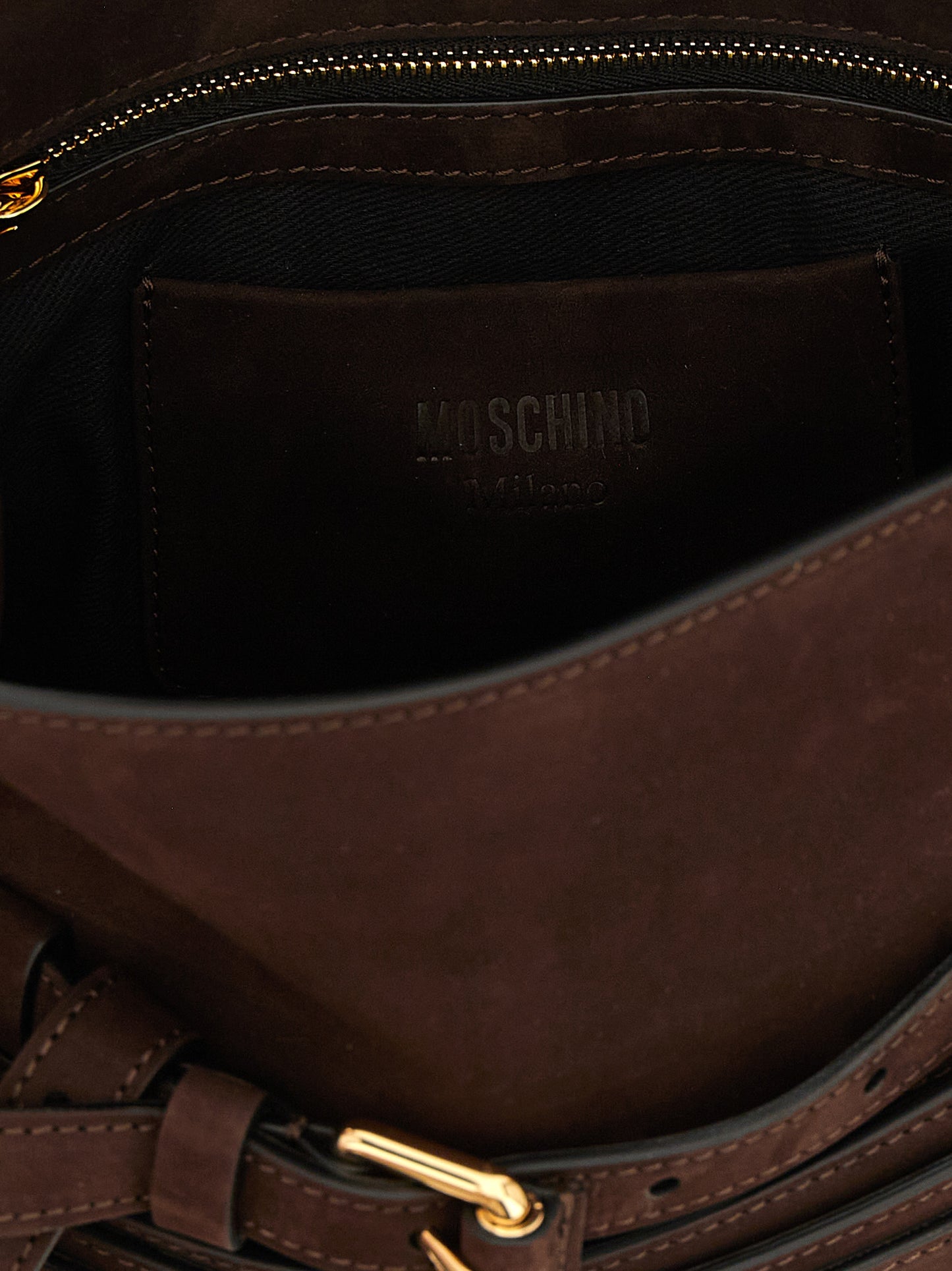 Moschino Brown Calfskin Handbag