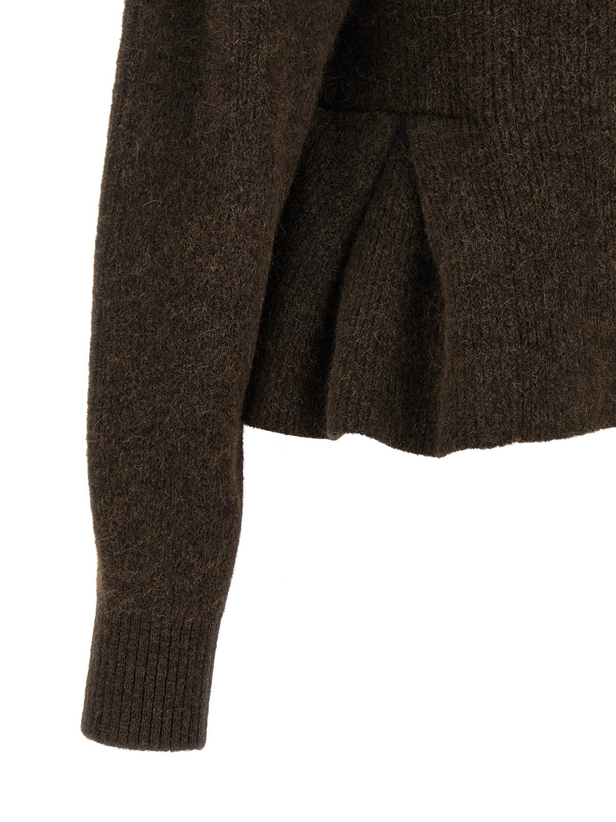 ROTATE BIRGER CHRISTENSEN Women's V Neck Polyamide & Alpaca Wool Cardigan - Brown