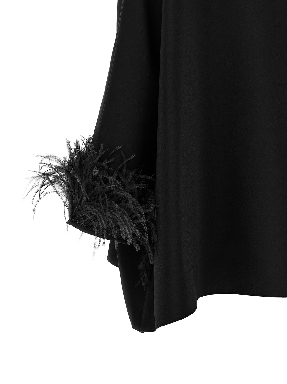 Gianluca Capannolo Women's Wide Three-Quarter-Sleeve Boat Neck Polyamide Viscose Blouse - Black