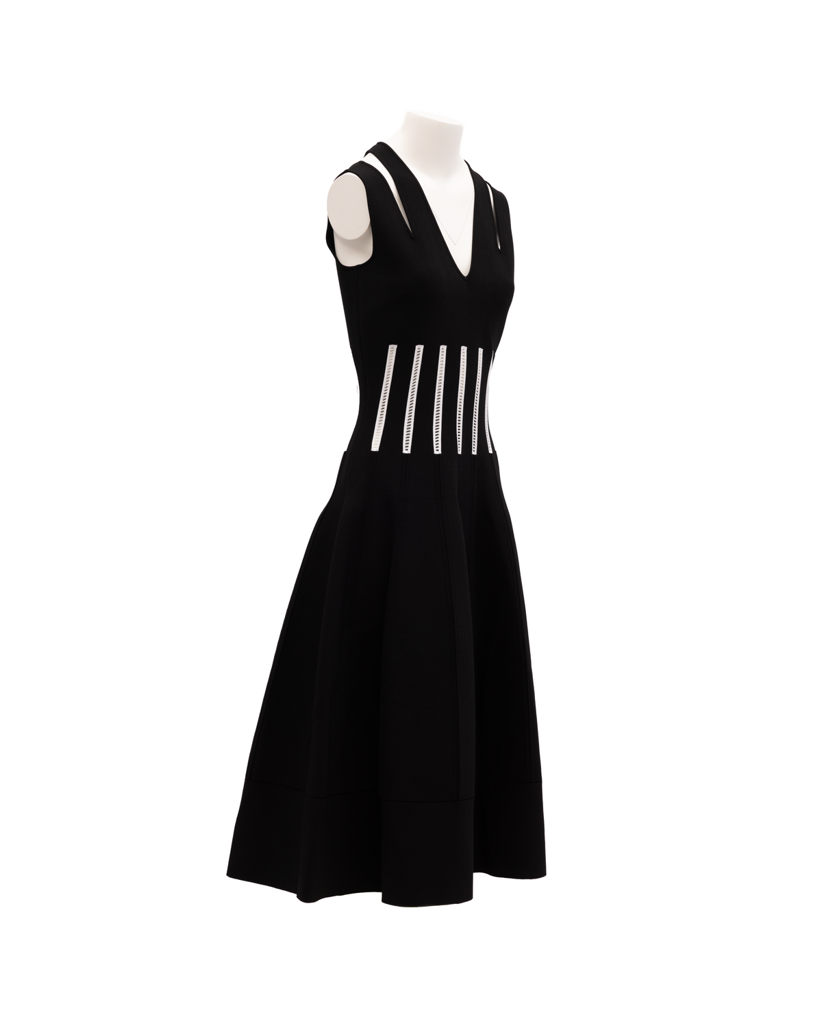Alexander McQueen Women's Cocktail Viscose Polyester & Polyamide Dress - Black White