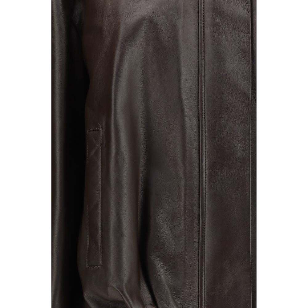 Arma Women's Leather Bomber Jacket - Brown
