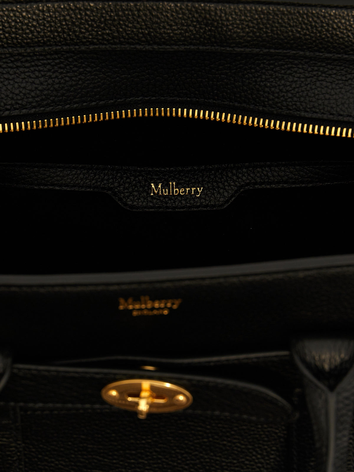 Mulberry Calfskin Leather Small Tote Bag - Black
