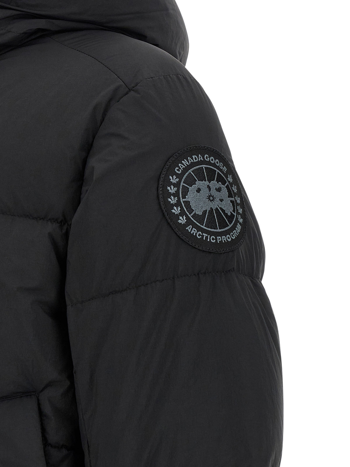 Canada Goose Men's Quilted Goose Down Windproof Polyamide & Goose-Down Hooded Overcoat - Black