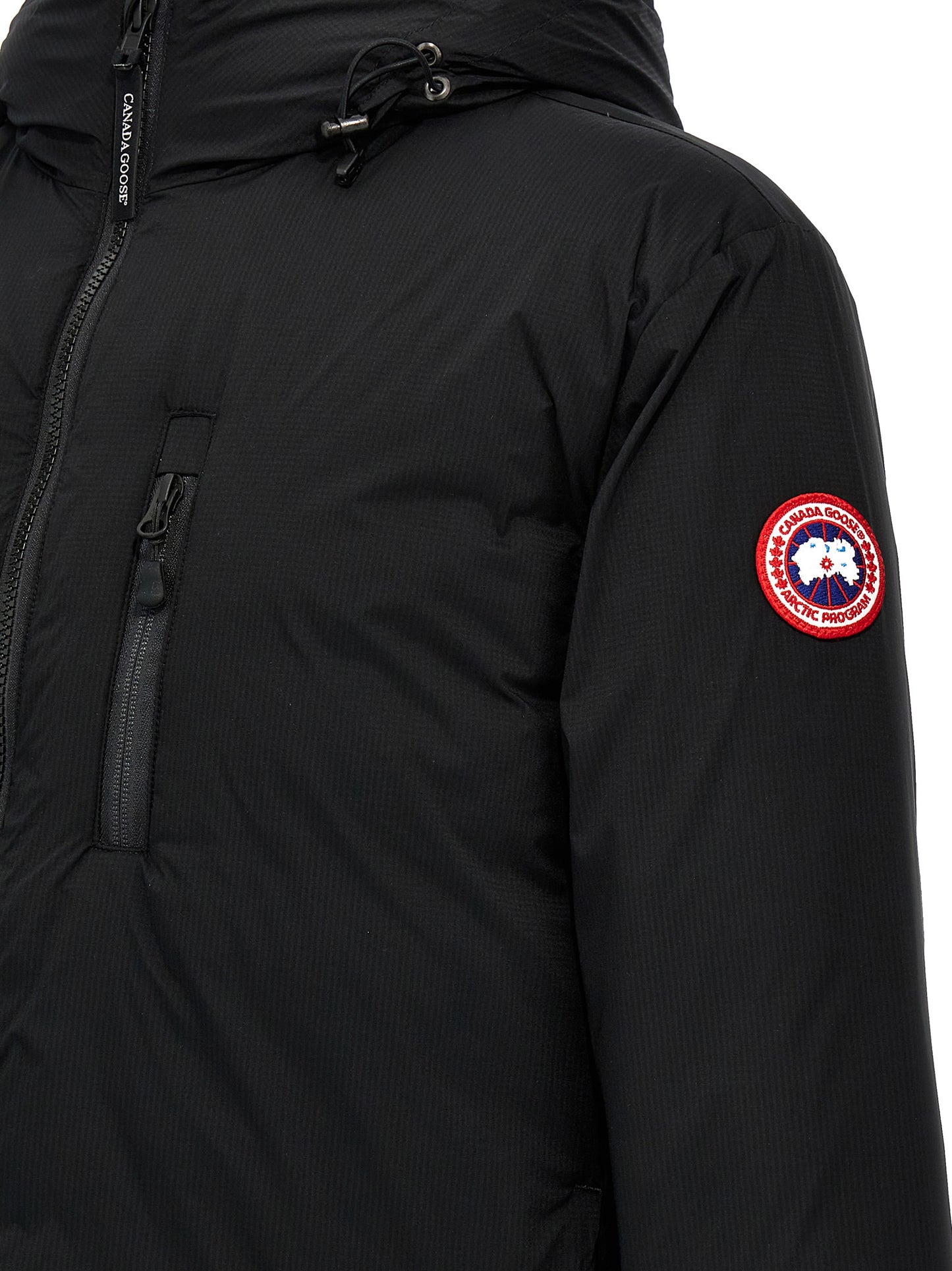 Canada Goose Men's Padded Windproof Nylon & Polyester Hooded Windbreaker Jacket - Black
