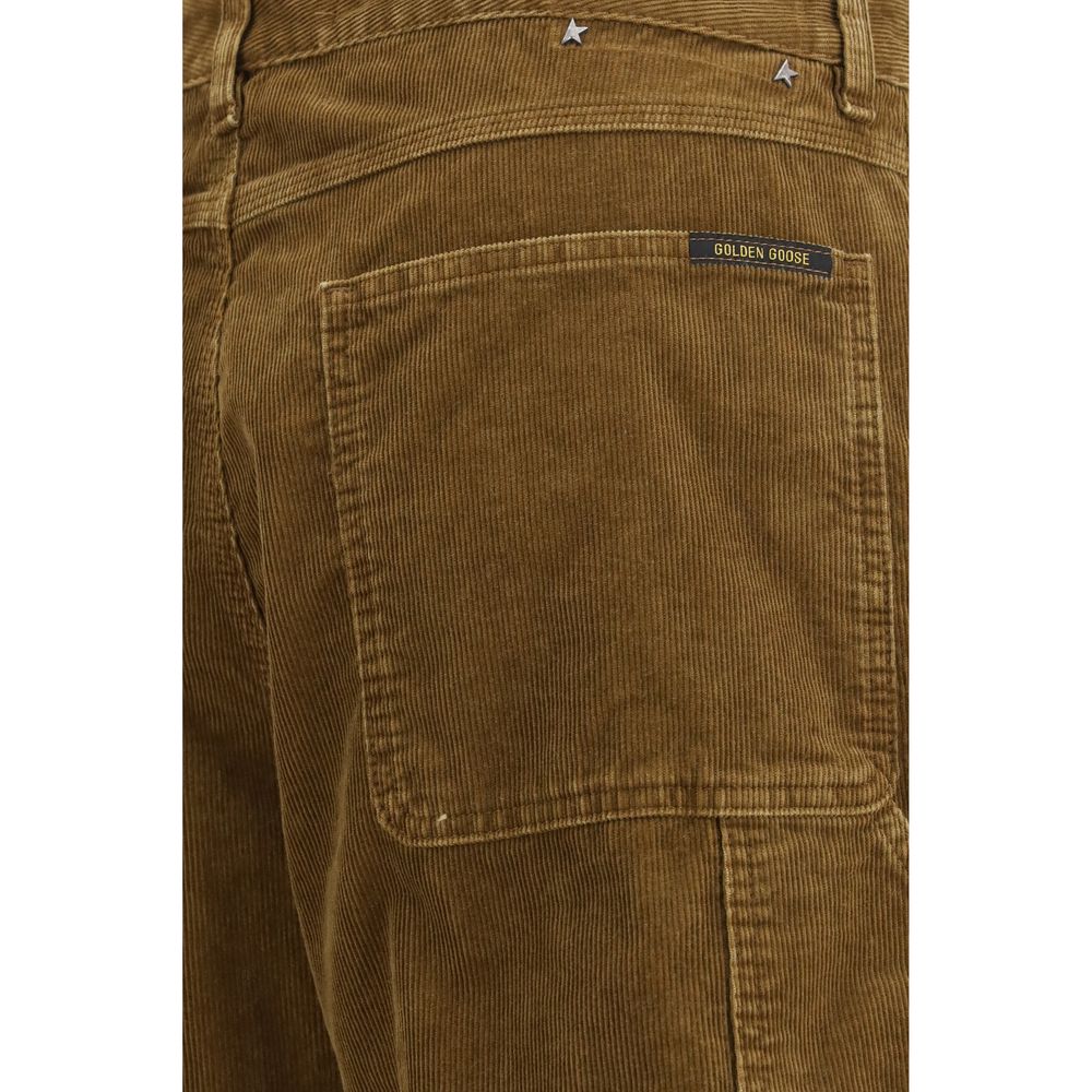 Golden Goose Men's Regular Fit Cotton Corduroy Cargo Pants - Brown