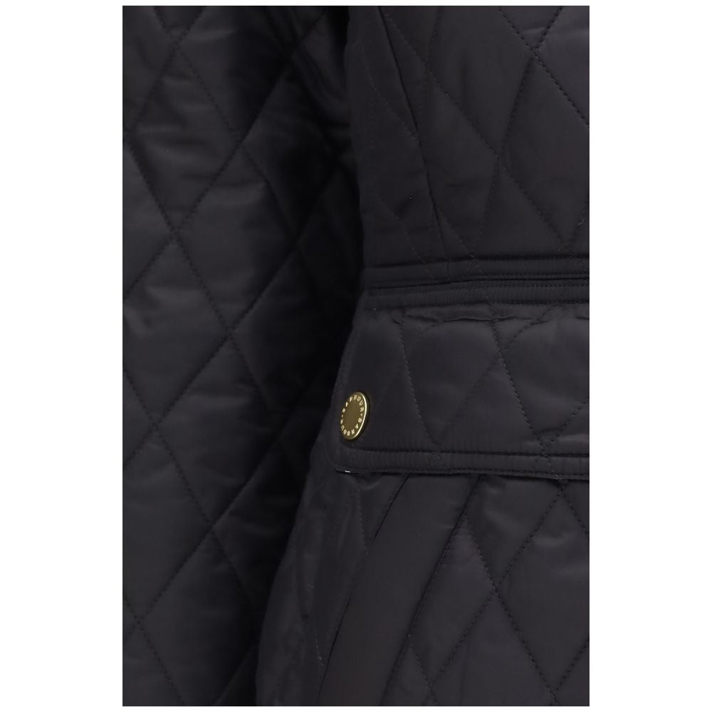 Barbour Women's Quilted Polyester Polyamide Corduroy Puffer Jacket - Black Patterned