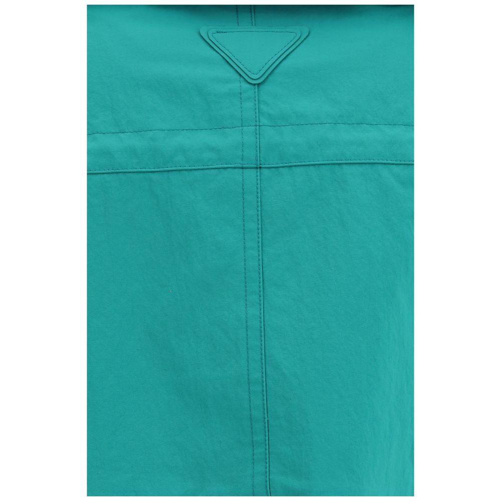 Prada Men's Nylon Fabric Hooded Cape - Blue