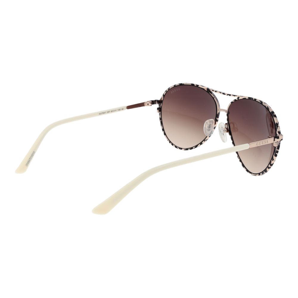 Guess Aviator Gradient Dark-Tint Metal Sunglasses - Cream