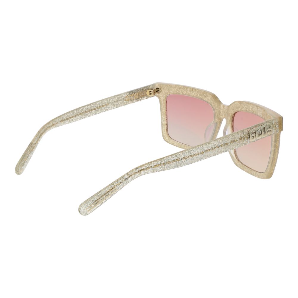 GCDS Rectangle Mirrored Medium-Tint Acetate Sunglasses - Gold