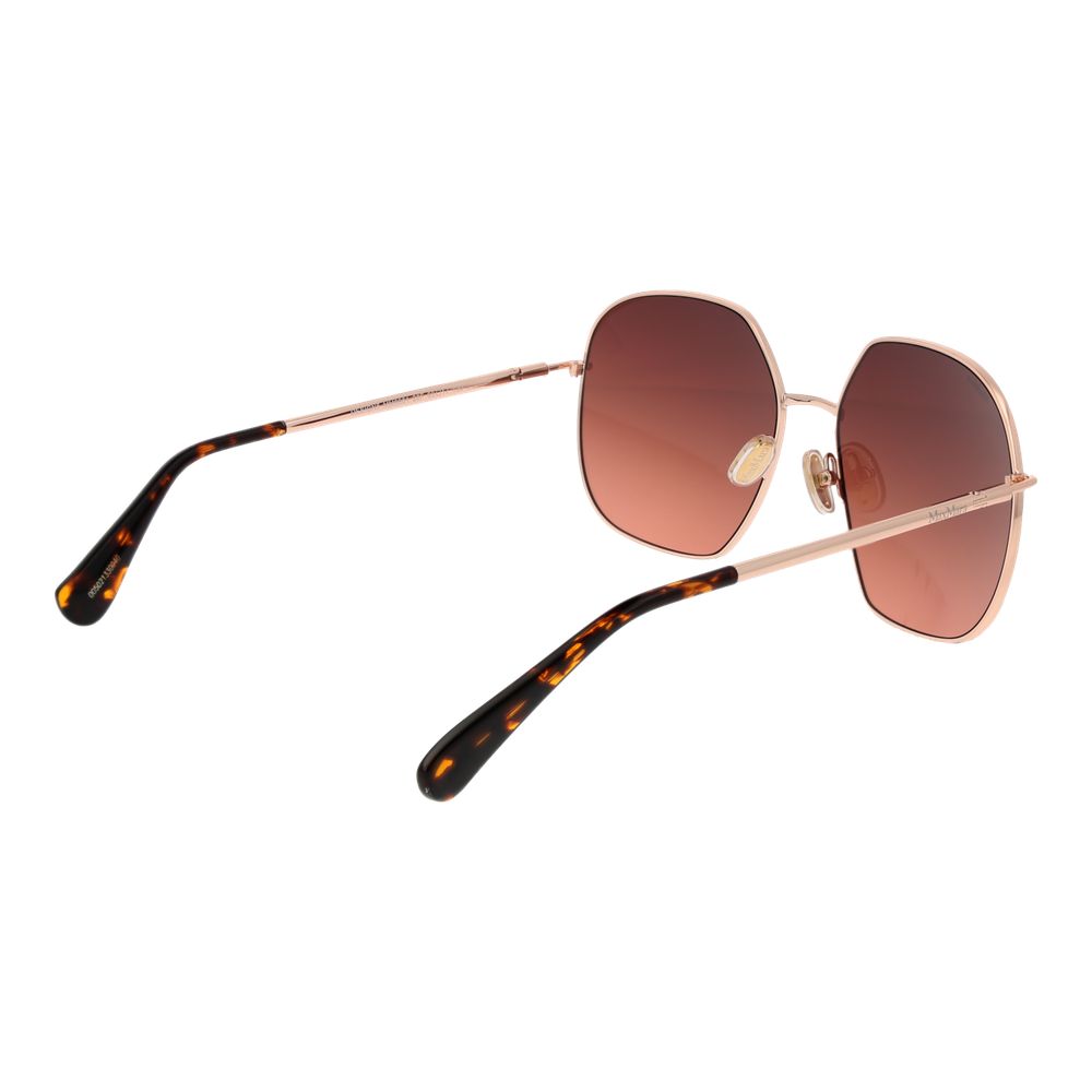 Max Mara Geometric Gradient Dark-Tint Metal Sunglasses - Rose Gold