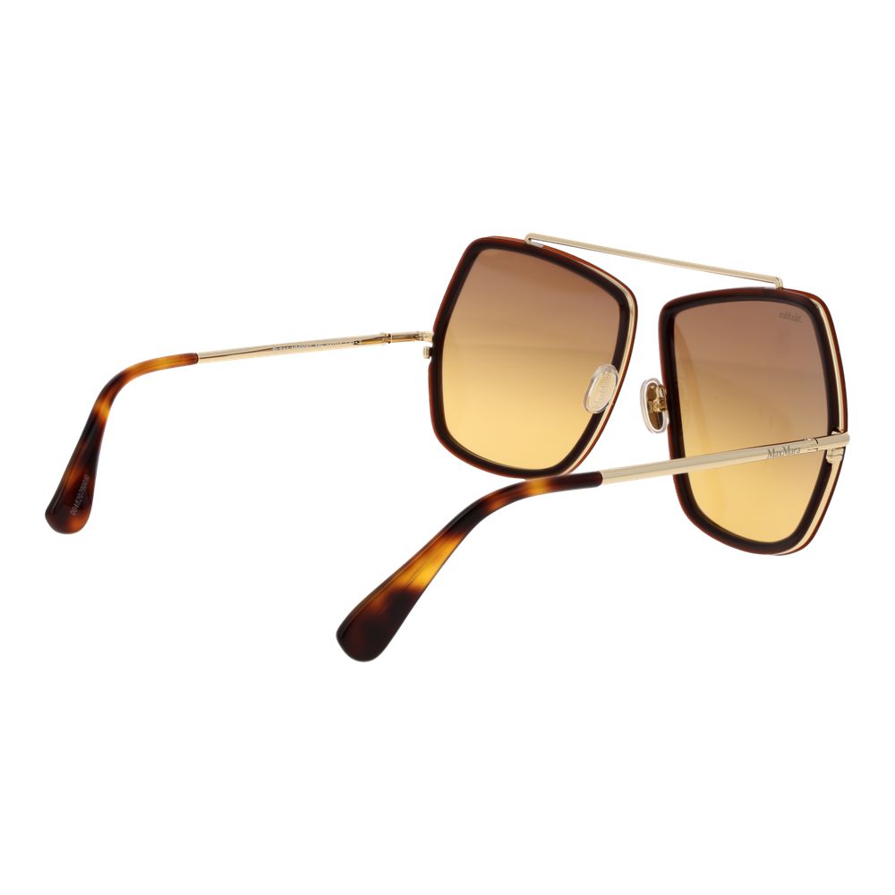 Max Mara Geometric Gradient Medium-Tint Metal Sunglasses - Brown