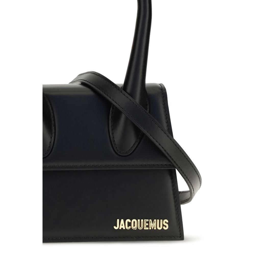 Jacquemus Le Chiquito Bos Taurus Calf Leather Compact Flap Handbag - Black Gold
