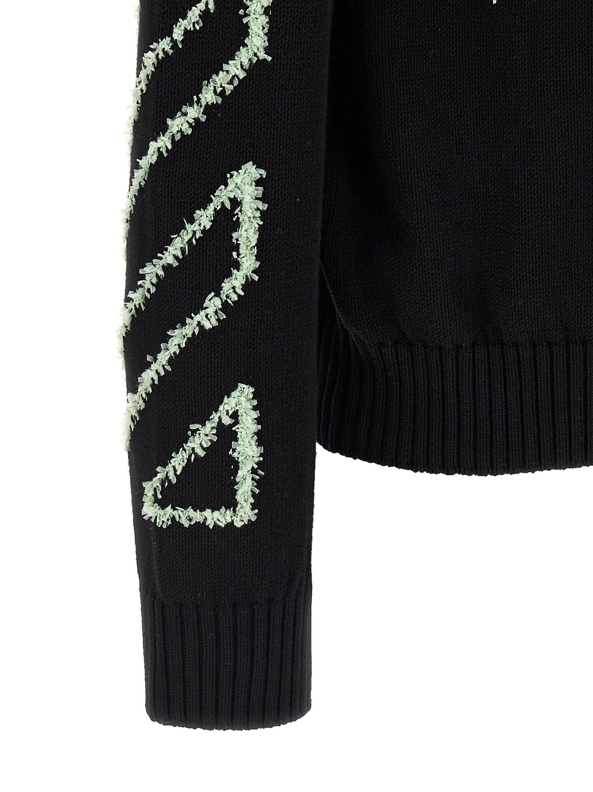 Cardigan by Off-White for men in cotton black & white showcases a luxurious silhouette, meticulously detailed with a sophisticated and for a refined finish.