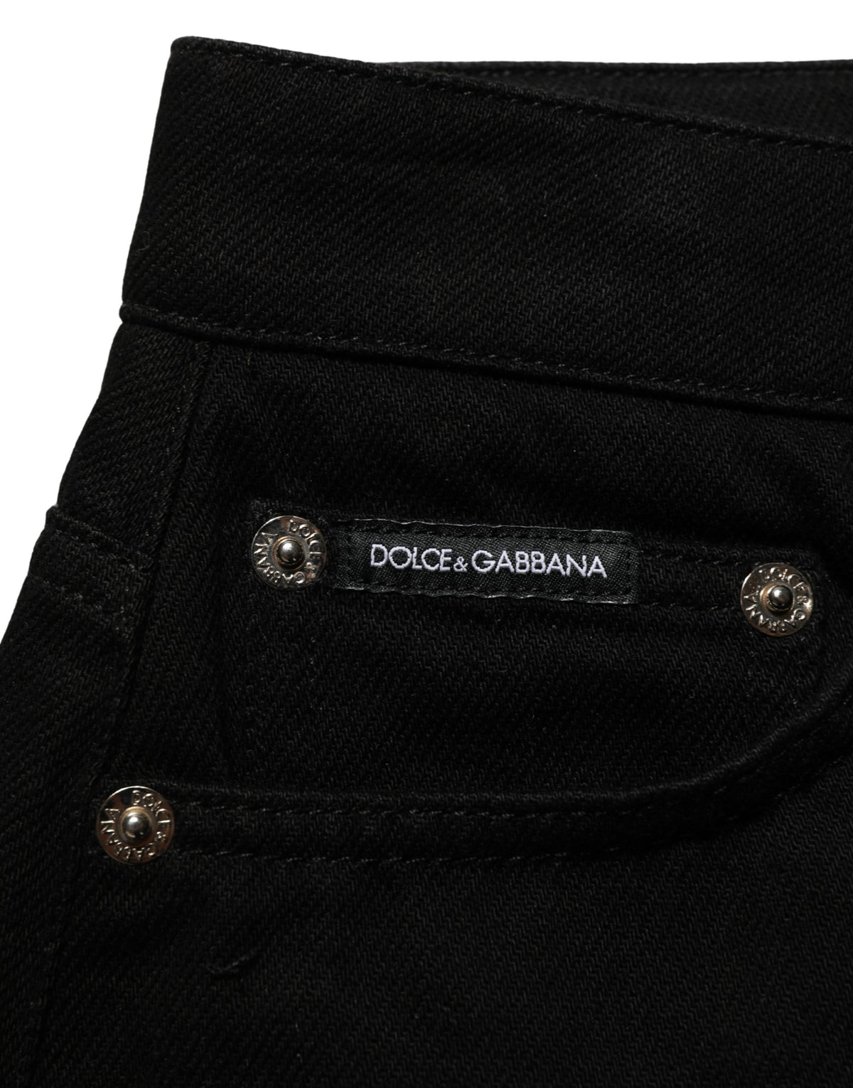 Dolce & Gabbana Women's Mid Rise Stretch Denim Cotton Shorts - Black