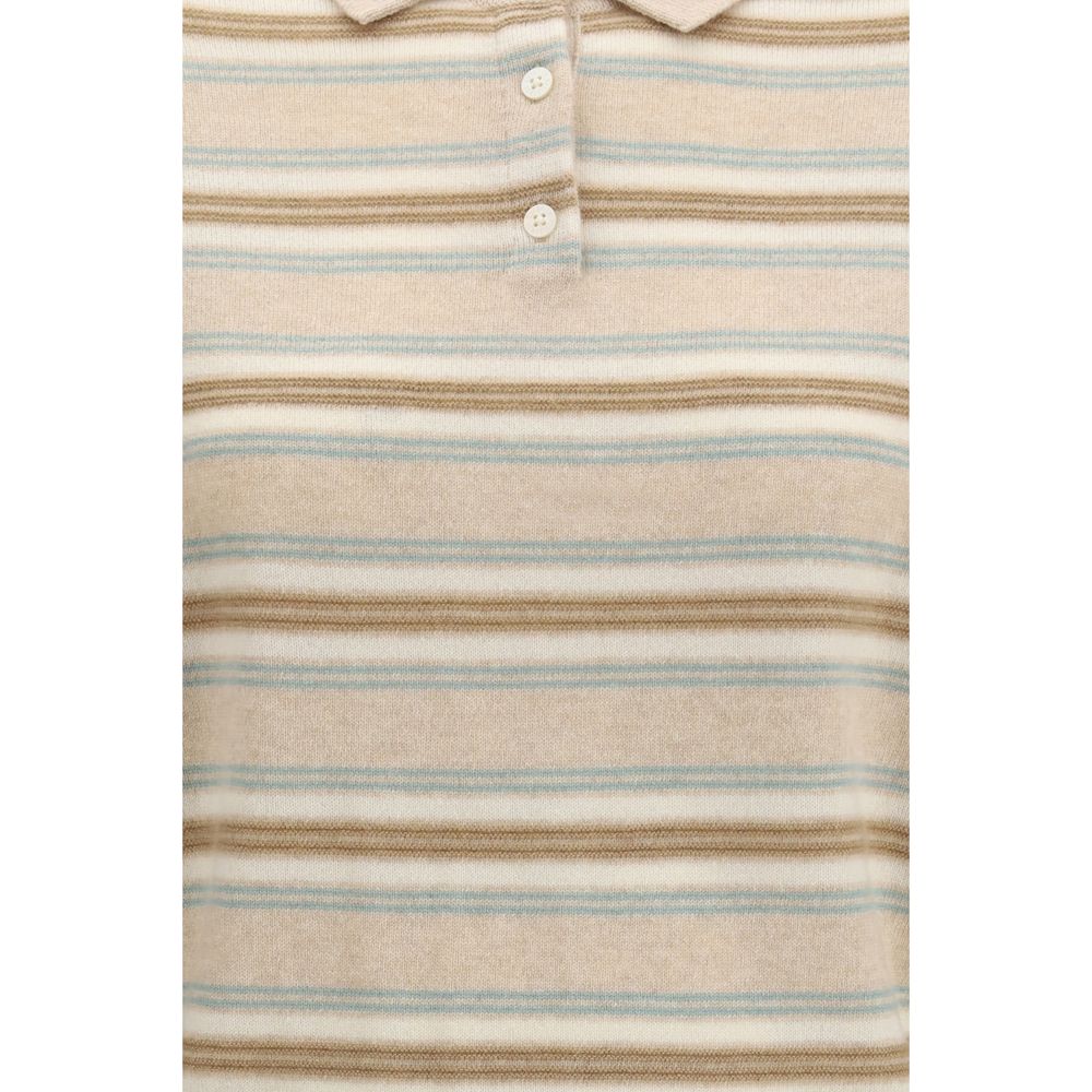 Guest in Residence College Women's Regular Fit Fabric Sweatshirt - Beige Striped