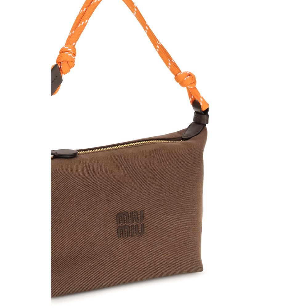 Miu Miu Cotton Shoulder Bag - Brown Monogram