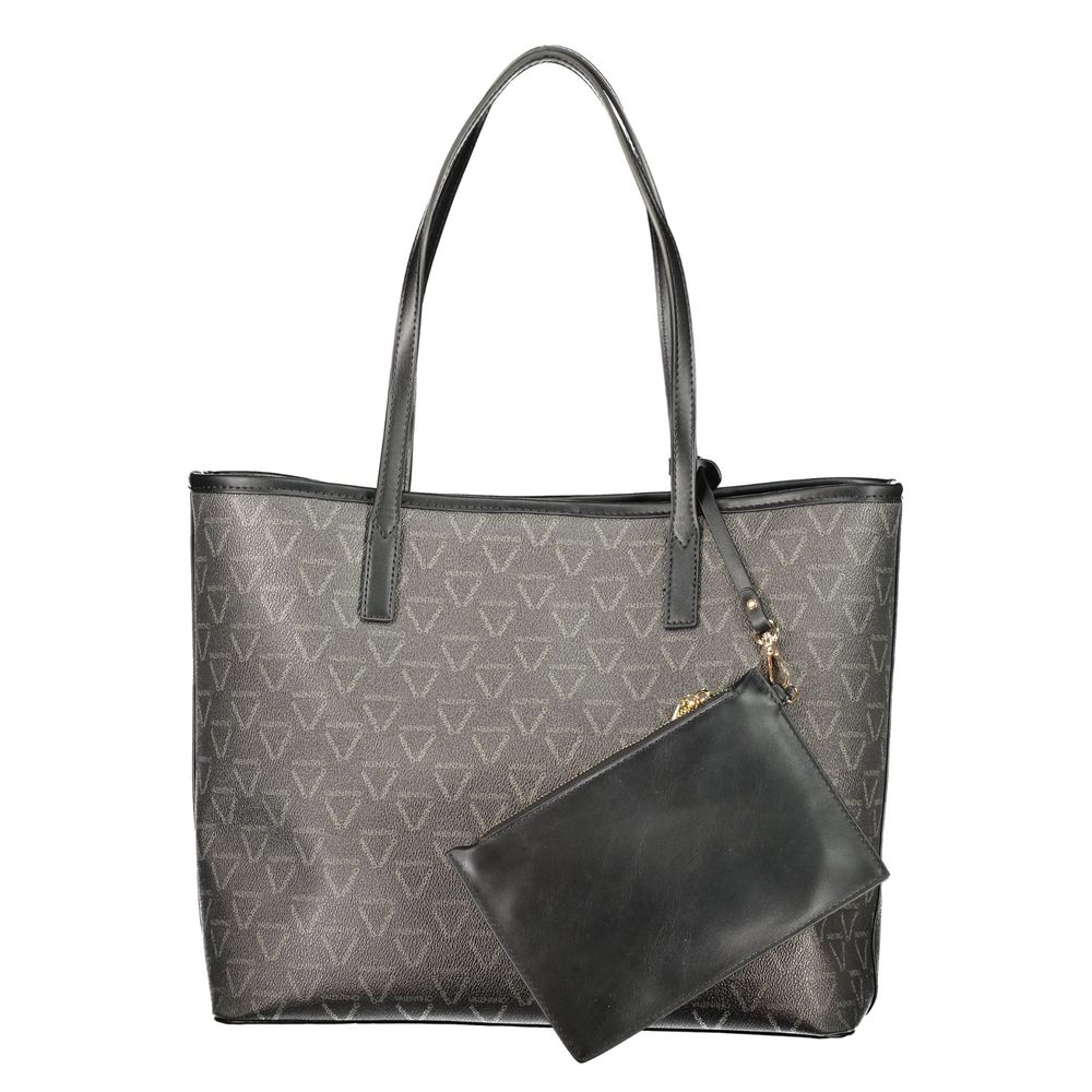 Mario Valentino Polyurethane Shoulder Pouch Handbag - Black