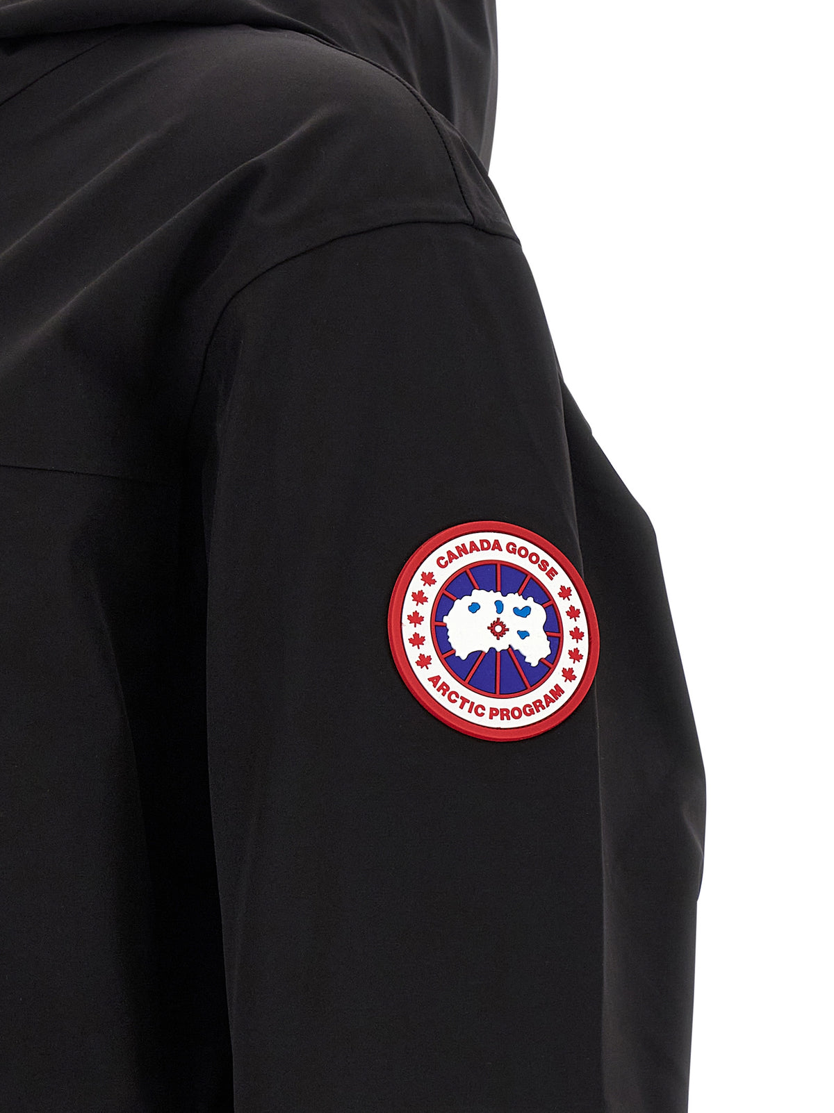 Canada Goose Men's Waterproof Stretch Polyamide Hooded Rain Coat - Black