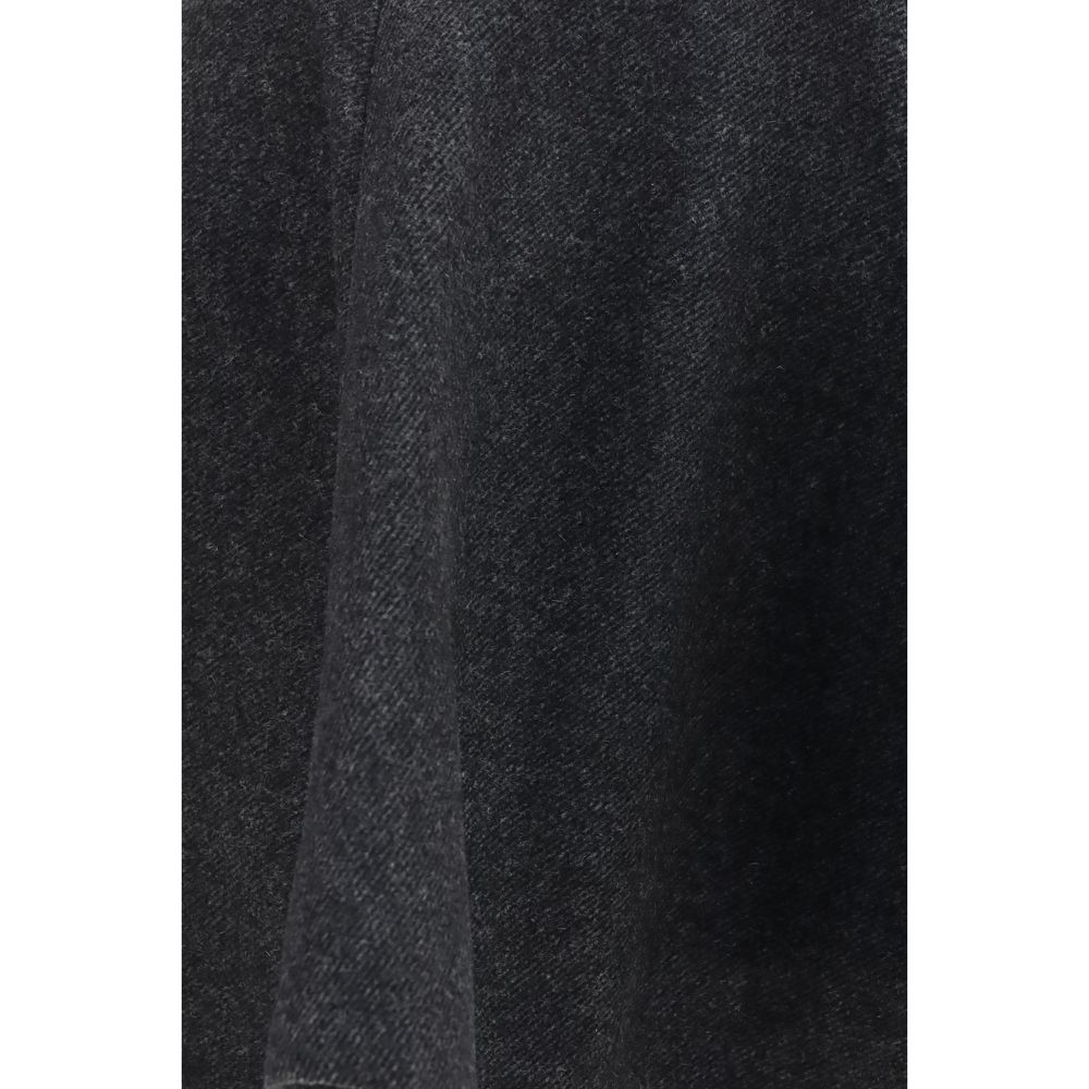 Ganni Women's Polyester Cashmere & Wool Midi Skirt - Gray