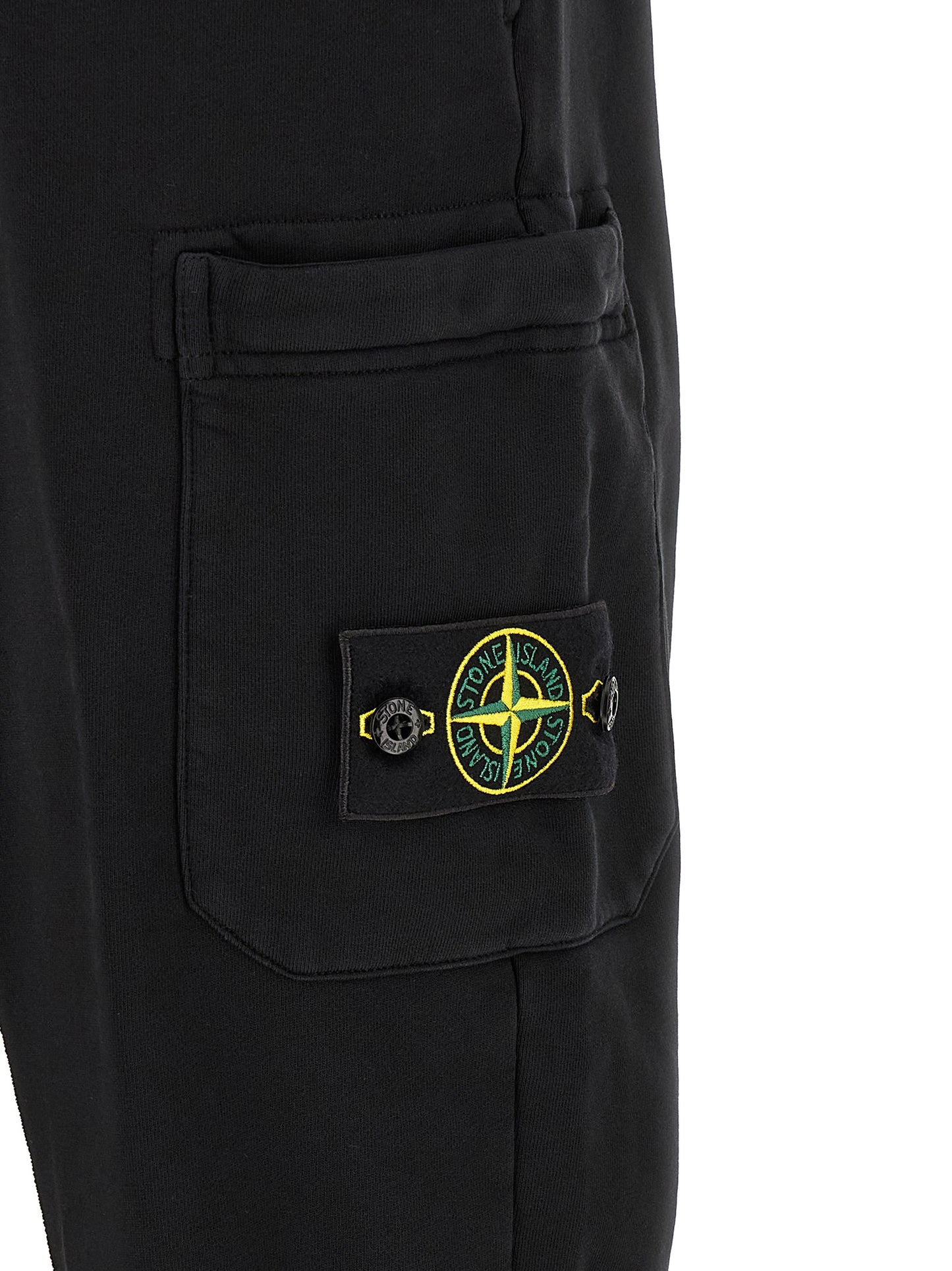 Stone Island Black Cotton Joggers (Workout Pants)