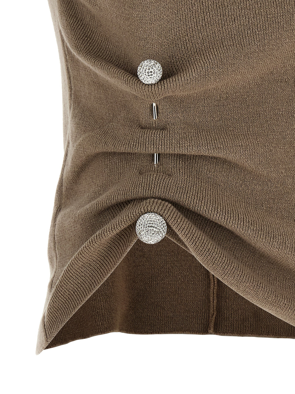 Giuseppe Di Morabito Women's Sleeveless Virgin Wool & Crystal T-Shirt - Beige