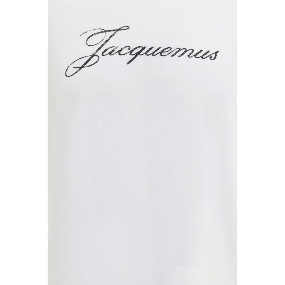 Jacquemus Men's Relaxed Fit Regular Long-Sleeve Crew Neck Cotton & Hemp Activewear T-Shirt - White