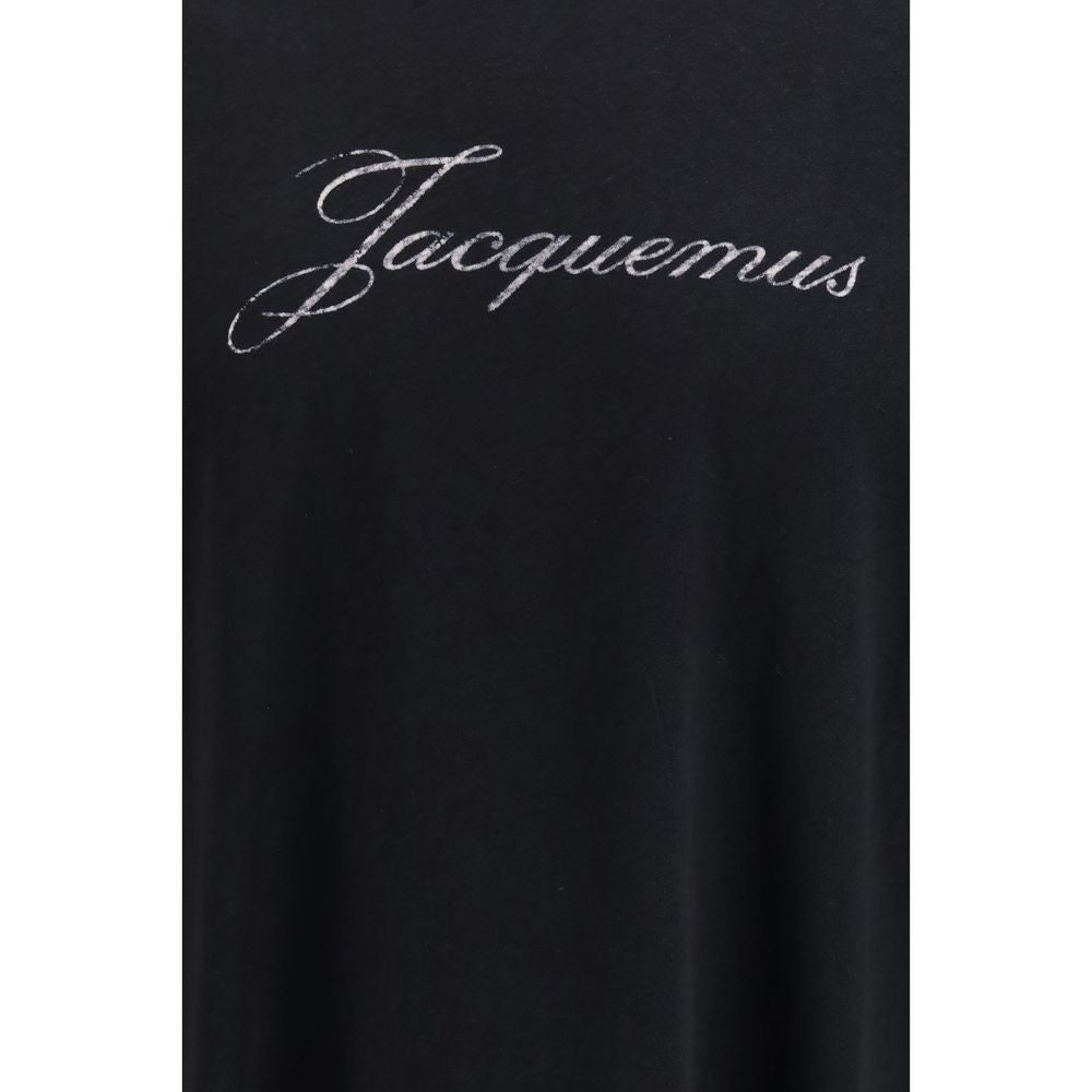 Jacquemus Men's Relaxed Fit Regular Long-Sleeve Crew Neck Cotton & Hemp Activewear T-Shirt - Black