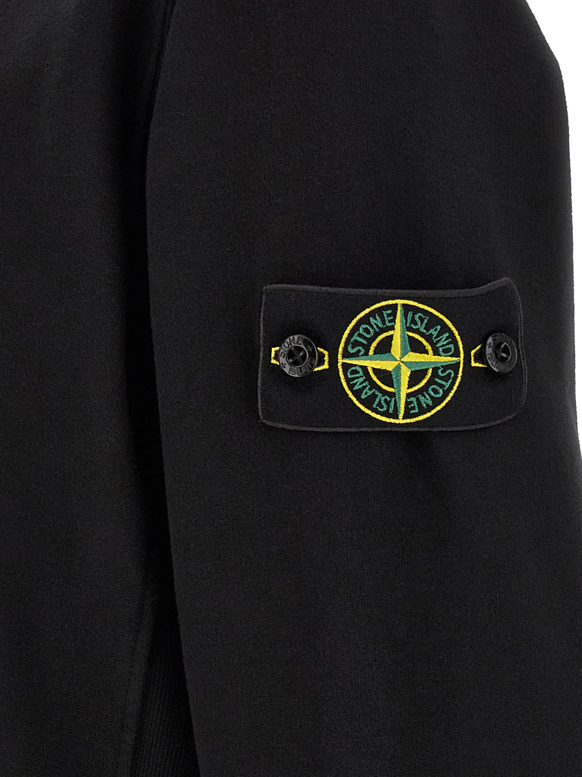 Stone Island Men's Regular Fit Crew Neck Stretch Cotton Sweatshirt - Black