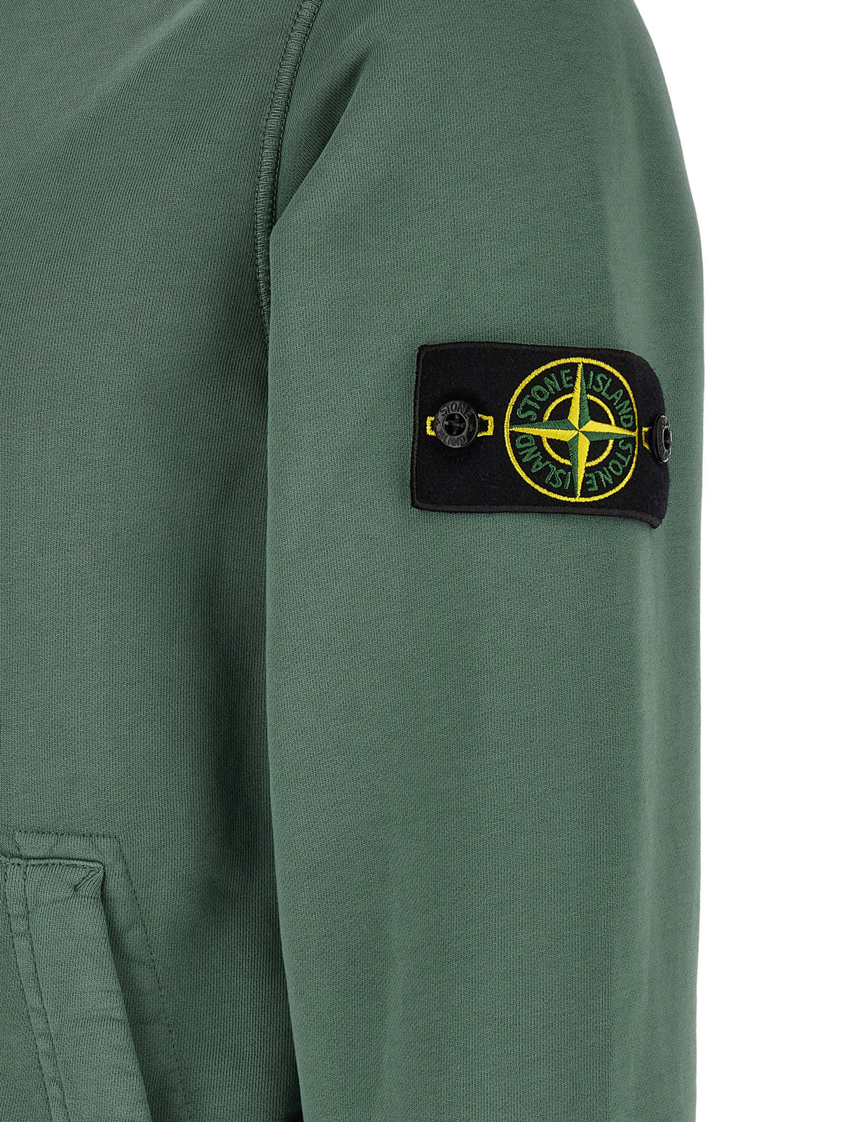 Stone Island Men's Organic Cotton Sweatshirt Hoodie - Bicolour Green