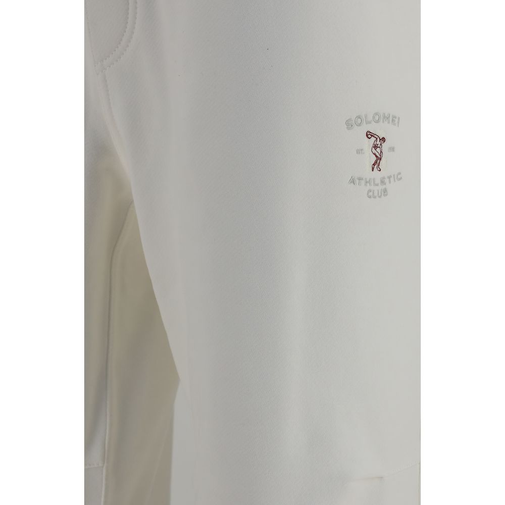 Brunello Cucinelli Men's Regular Fit Stretch Cotton Casual Pants - White