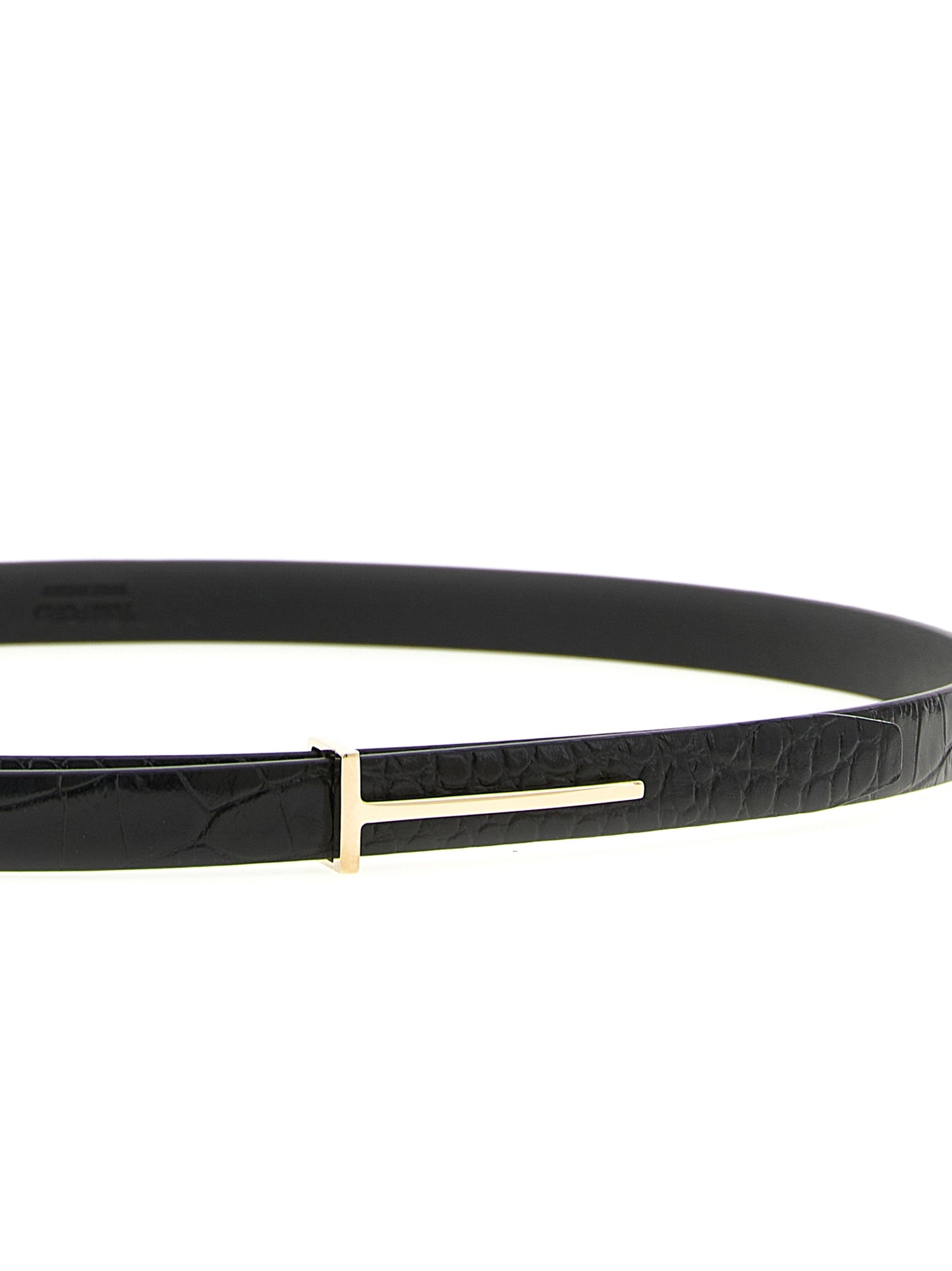 Tom Ford Crocodile Calfskin Leather Belt - Black Print