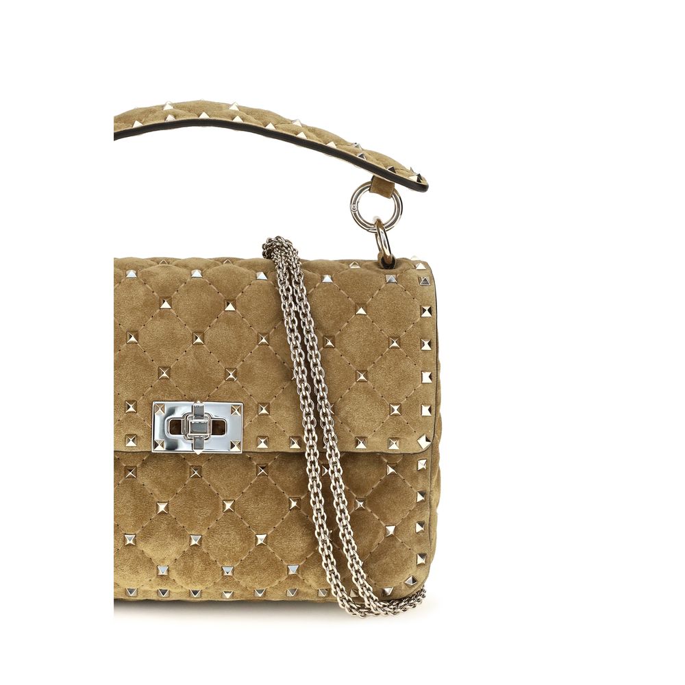 Medium Clutch Shoulder Bag by Valentino Garavani for women in bos taurus calf suede leather beige, patterned & signature features a effortless sophistication silhouette, secured by a with ample single-compartment and versatile shoulder-strap & handle for a effortless sophistication finish.