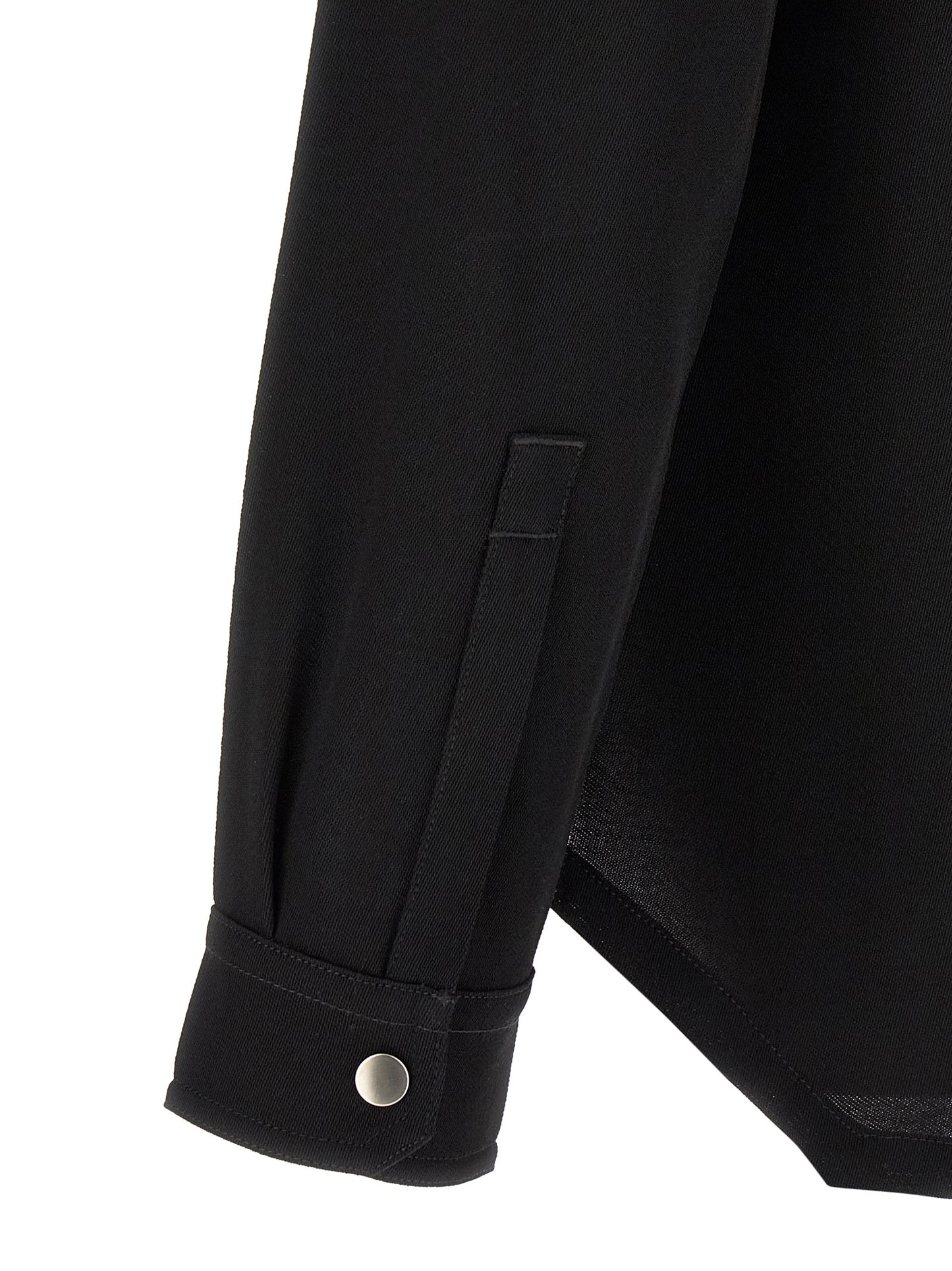 Shirt by Rick Owens for men in cotton black & silver features an polished silhouette, showcasing a sophisticated and detail for a truly polished finish.