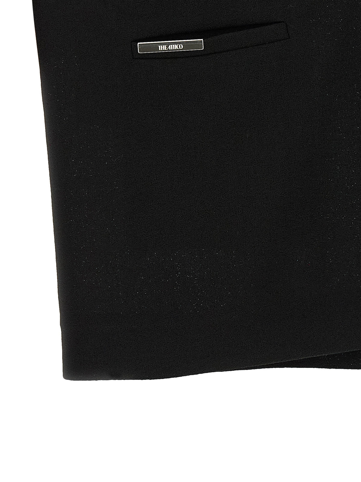 The Attico Women's Round Neck Polyamide Leather & Viscose Short Mini Dress - Black Silver Transparent Floral