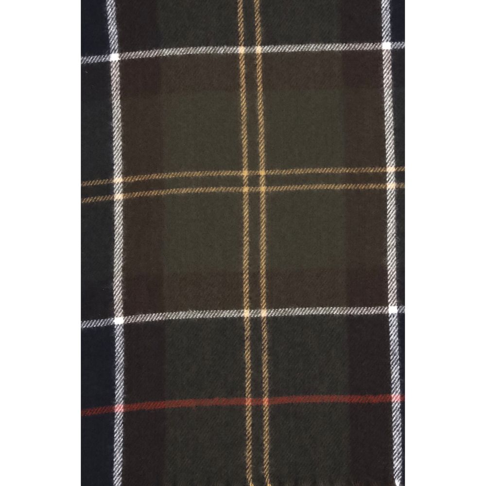Barbour Merino Wool & Cashmere Wrap Fringes Scarf - Bicolour Patterned Tartan