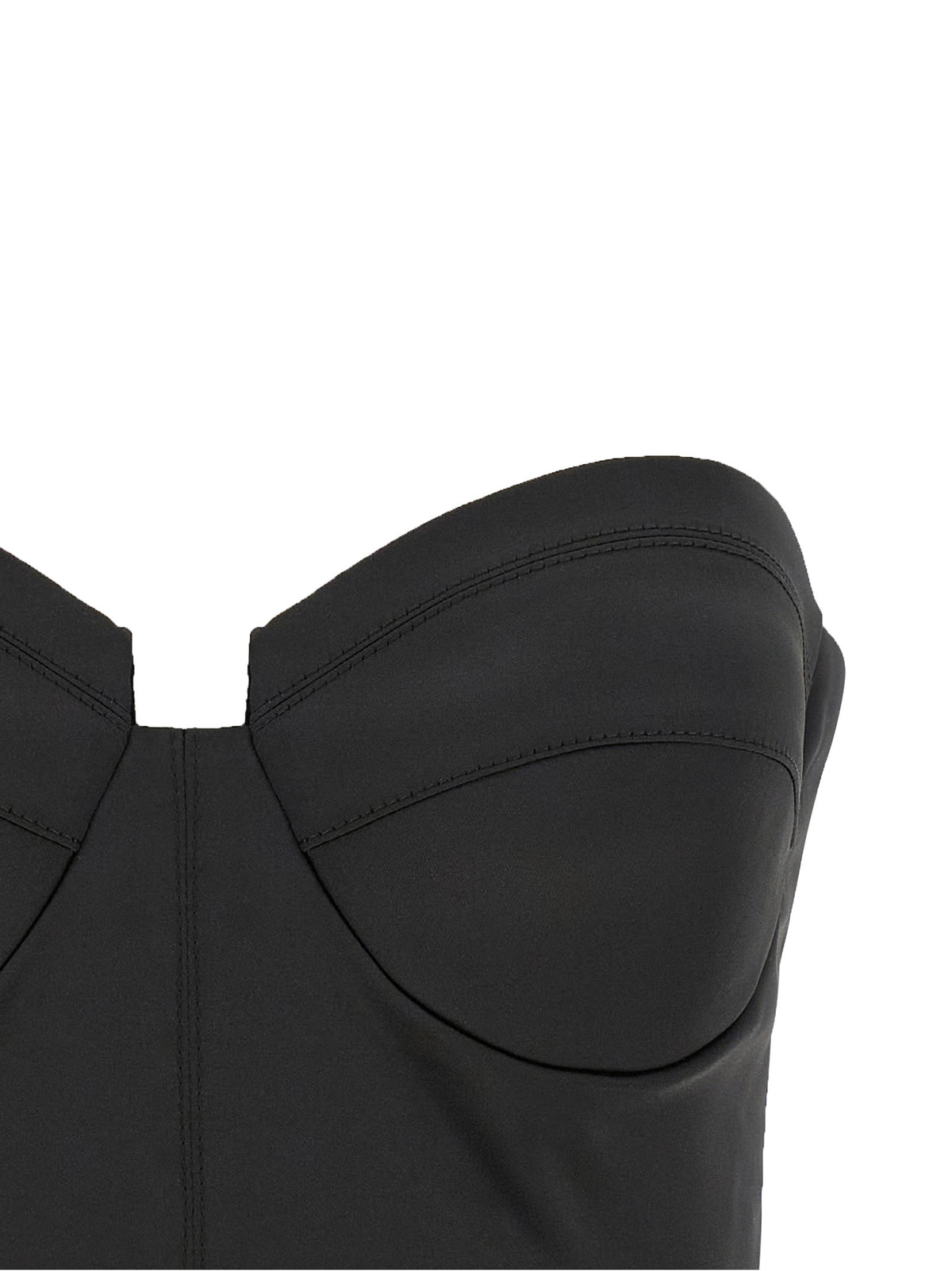 Corset Top by Elisabetta Franchi for women in polyester satin black features an bespeak silhouette, showcasing an bespeak and bespeak for a truly sophisticated look.