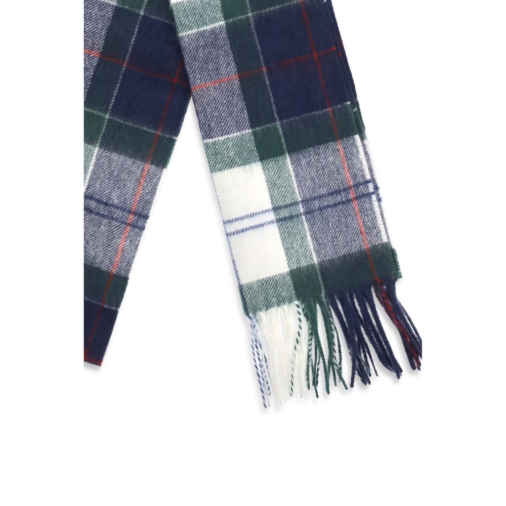 Barbour Merino Wool & Cashmere Shawl Fringes Scarf - Multicolor Patterned Tartan