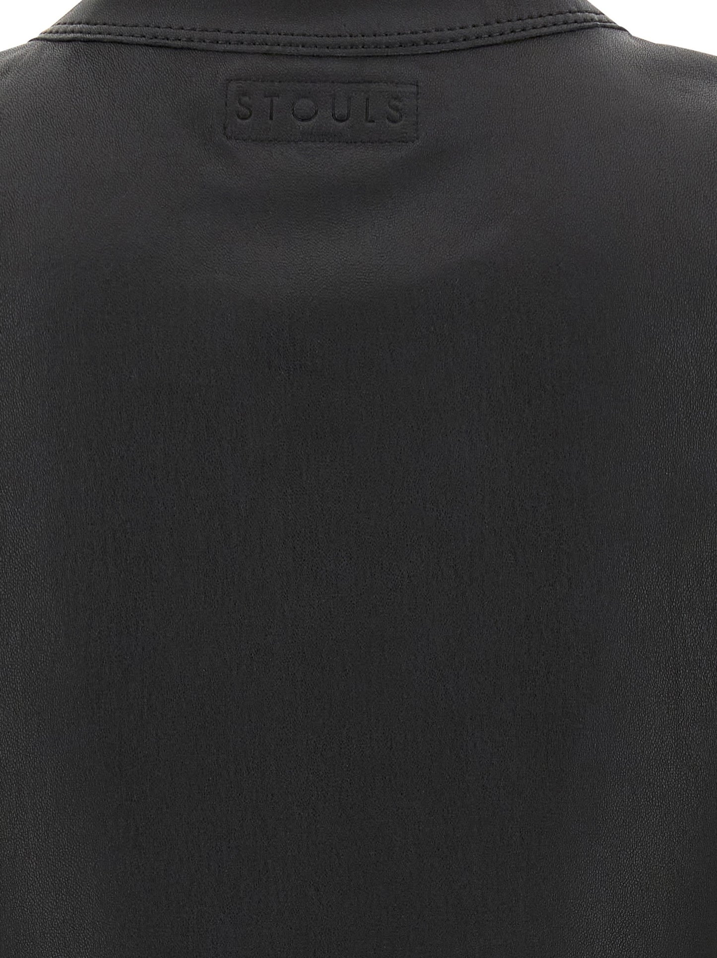 STOULS Black Lamb Leather T-Shirt