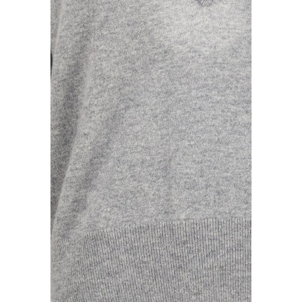 Extreme Cashmere Women's Relaxed Fit Regular V Neck Cashmere Sweater - Gray