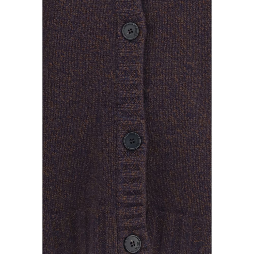 The Attico Women's Regular Fit Crew Neck Wool & Cashmere Cardigan - Brown
