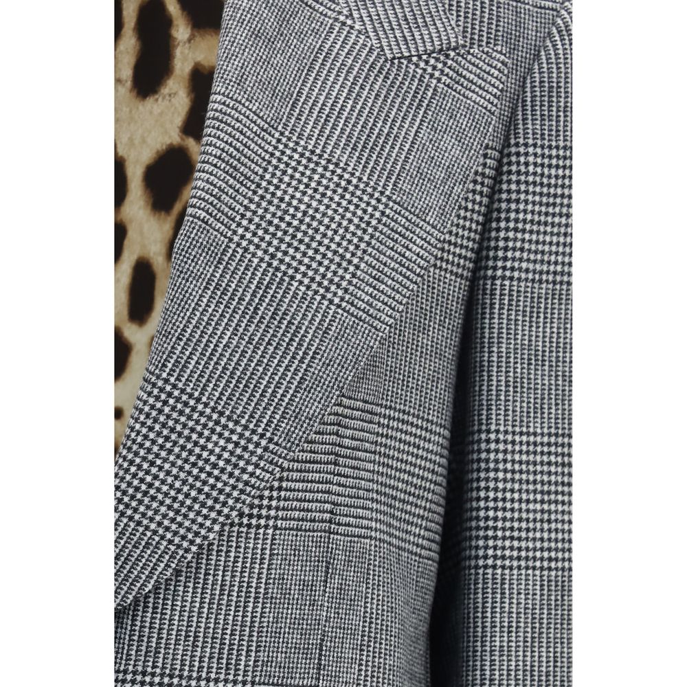 Dolce & Gabbana Women's Single Breasted Fleeced Wool & Cashmere Blazer - Gray