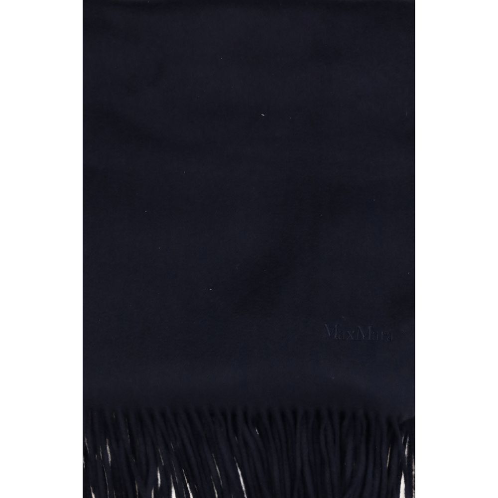 Max Mara Cashmere Shawl Fringes Scarf - Blue
