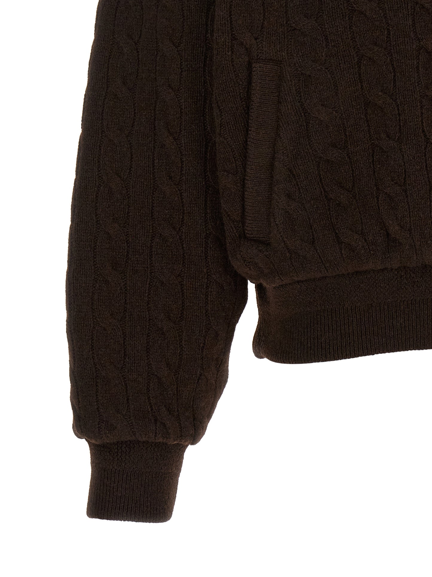 Polo Ralph Lauren Pony Women's Quilted Padded Cashmere Wool Twill Bomber Jacket - Brown