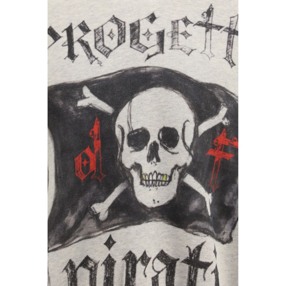 PDF Channel Skull Men's Oversized Cotton Sweatshirt Hoodie - Gray